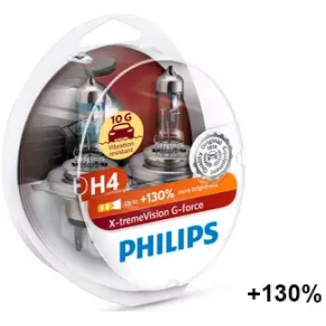 Halogēna spuldze PHILIPS G-Force H4 12V, pāris