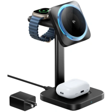 Bezvadu uzlādes stacija 3-in-1 (HaloLock) ESR Qi2