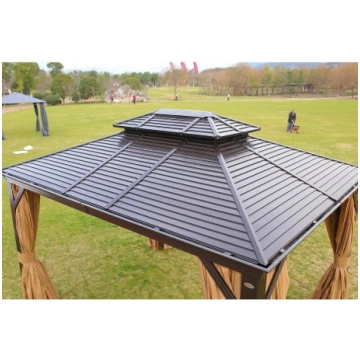 Gazebo SUNSET 3x4xH2/2,7m, brown/beige