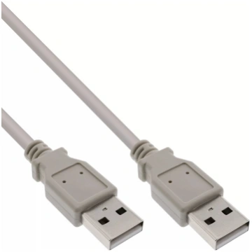 USB 2.0 kabelis Type A male / male bēšs 0.3m InLin