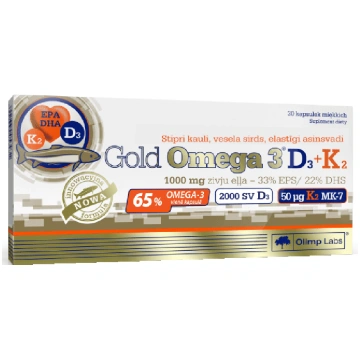 OLIMPLABS Gold Omega-3 D3+K2 kapsulas N30