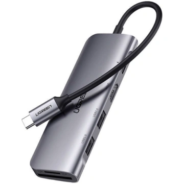 6in1 HUB adapteris USB-C - HDMI USB-A USB-C PD las