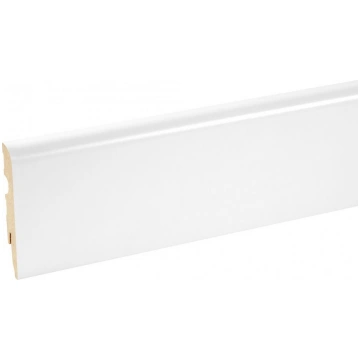 MDF laminēta grīdlīste CEZAR 13x80x2000 mm, balta,