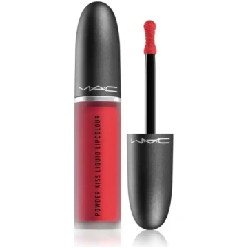 MAC Powder Kiss šķidrā lūpu krāsa 975 Ruby Boo 5 m