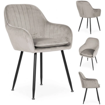 Velūra ēdamistabas krēsls ModernHome ar roku balst