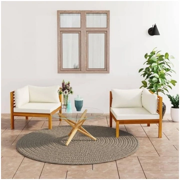 GuyAna Corner Sofas Set of 2 with Cream White Cush