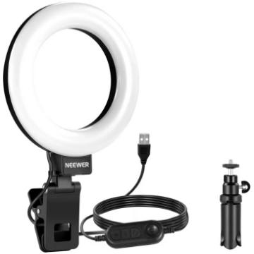 Neewer BR60 5" LED gredzenveida lampa ar klipsi un