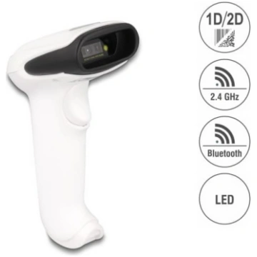 Delock Barcode Scanner 1D and 2D for 2.4 GHz, Blue