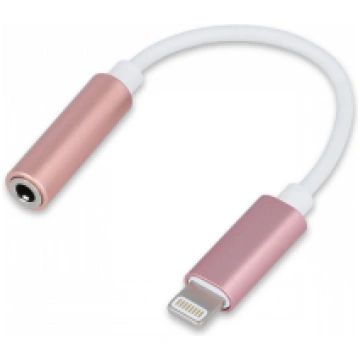 Adapter Lightning - audio jack 3,5 mm rose gold Fo
