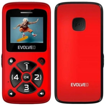 Evolveo - EasyPhone ID sarkans mobilais tālrunis s