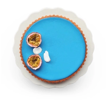 Vigan Cakes - Marakujas & zilā spirulīna 'sie