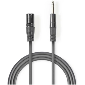 Kabelis Nedis XLR M - 6.35mm M 1.5m COTH15100GY15