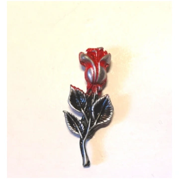 Rose Bud Pewter metal collectible pin biker motorc