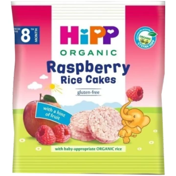 HIPP Organic Raspberry Rice Cakes uzkoda, 30 g