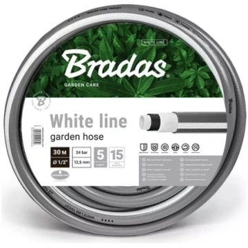 Dārza šļūtene WHITE LINE 1/2"-20 m, pelēka BRADAS
