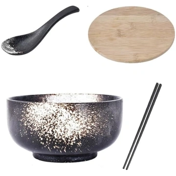 Keramisko Ramen bļodu komplekts 1500 ml baltas krā