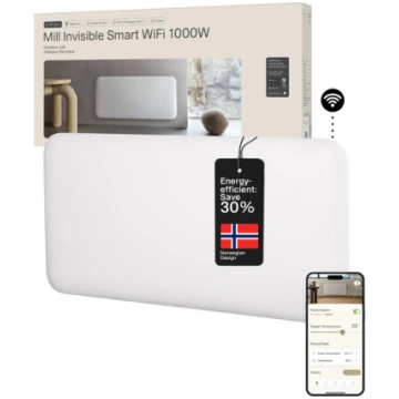 Paneļveida sildītājs ar 1000 W jaudu un WiFi vadīb