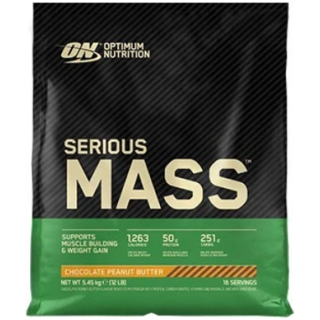 "Optimum Nutrition Serious Mass", šokolādes un zem