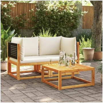 Homgoday Garden Corner Sofas with Cushions 2 Piece