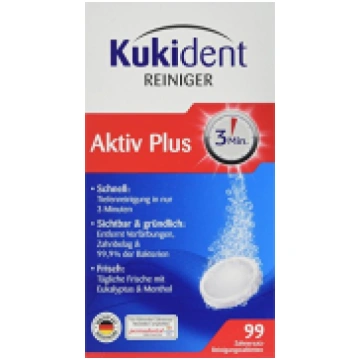 Protēžu tīrīšanas tabletes KUKIDENT Active Plus 99