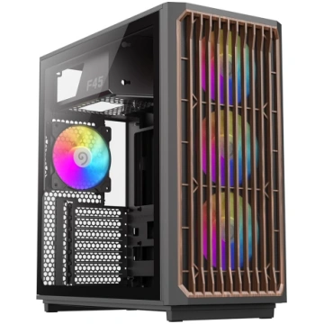 GAMEMAX F45 Mid-Tower Black PC Case ATX, priekšpus