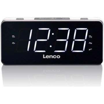 (CR-18 WHITE) radio pulkstenis, ar lielu displeju,