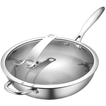 WOTZOV wok nerūsējošā tērauda nepielipīga wok pann
