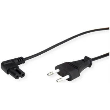 Value Euro Power Cable, 2-pin, C/ connector 90° an