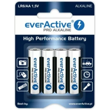 Sārmainās baterijas everActive BATAA.ALK.eAP4 1,5 