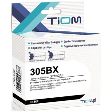 Tintes kasete Tiom HP 305BX Ti-H305BX 7 ml melna