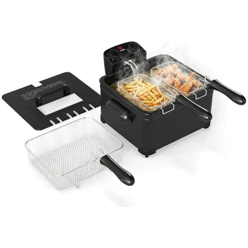 LIFEZEAL Elektriskā fritēze 5L, fritēze ar dubulto