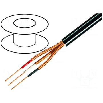 Wire: microphone cable | 3x0,14mm2 | black | OFC |