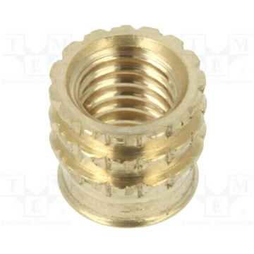 Threaded insert; brass; M3; BN 37885; L: 4.1mm; fo