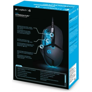 LOGITECH MOUSE USB OPTICAL G402/BLACK 910-004068 L