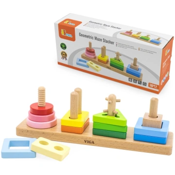 Viga Toys VIGA koka ģeometriskais labirinta šķirot