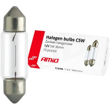 Halogēna spuldzes C5W Festoon 36mm 12V 10 gab. AMI