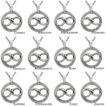 Ouroboros Necklace - Garnet / 20" long silver box 