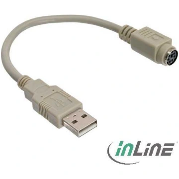 Adapteris Usb Inline Usb - Ps/2 Balts (33102)
