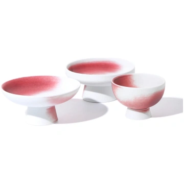 Garnet Blush Salad Bowls, Set of 3 Noon & Moon