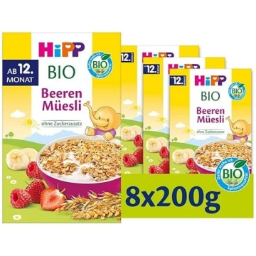 HiPP Bioloģiskie ogu musli (8 x 200 g), no 12 mēne