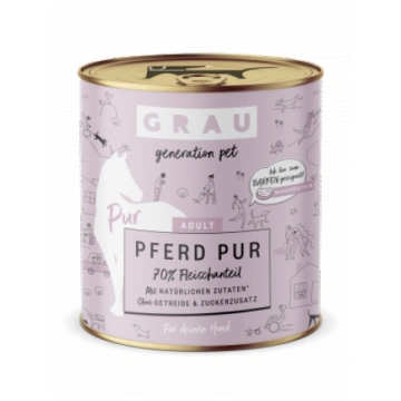 GRAU Pferd Pur 800g - Monoproteīns, pieaugušajiem 