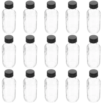 15 Stück Glasprobenfläschchen 60ml aus Glas mit Di