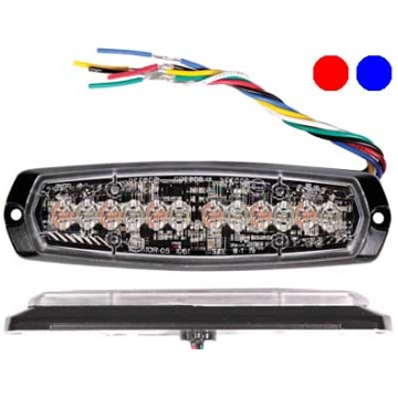 AXIXTECH LED warning lighthead, blue-red 137x42x13