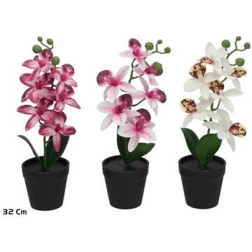 Mākslīgie ziedi orhideja podiņā 32 cm 8 5x8 5x28 c