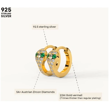 Serpent Huggie Hoop Earrings in 92.5 Sterling Silv