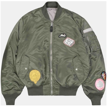 BUNNEY X ALPHA MA-1 BOMBER JACKET - VINTAGE GREEN 