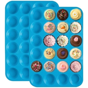 2 gab Mini Muffin Tray 24 Muffin Tray Silikona bis
