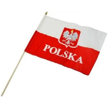 Polijas valsts karogs ar koka kātu 30x40 cm No nam