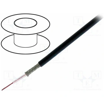 Wire: coaxial; RG174; 1x26AWG; stranded; CCS; PVC;