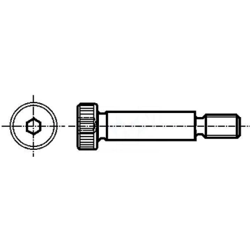 Shoulder screw | Mat: steel | Thread len: 11mm | T